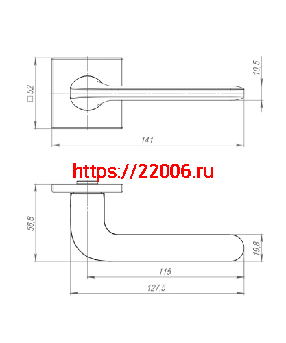 Ручка Punto (Пунто) раздельная K.ARC.Q52.ASPECT BL-24 черный ТРОСИК фото 3