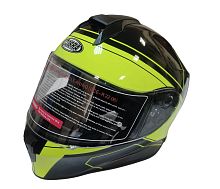 Шлем детский интеграл COBRA EC H151, черный и лайм, размер 4XS