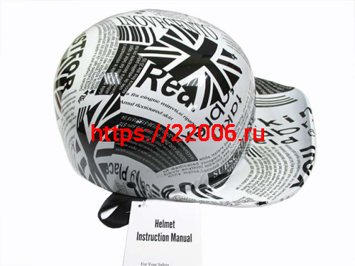 Мотошлем кепка белый (с рисунком) (M) Мотошлем кепка белый (с рисунком) (M)