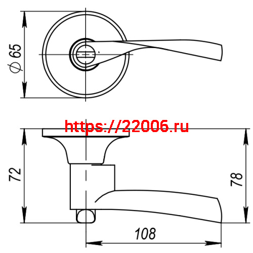 Ручка Ajax (Аякс) защелка DK610 PB-ET (6010 PB-E) (кл./фик.) золото фото 4