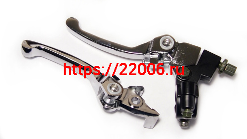 Рычаг тормоза и сцепления алюминиевый (складной) серебро (ПАРА) Рычаг тормоза и сцепления алюминиевый (складной) серебро (ПАРА)