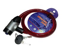 Замок для велосипеда с ключом тросовый 12х800мм, два ключа, противоугонный 84353