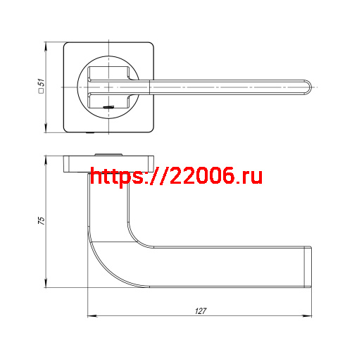Ручка Ajax (Аякс) раздельная K.JK51.SPLINE (SPLINE JK) GR-23 графит фото 3
