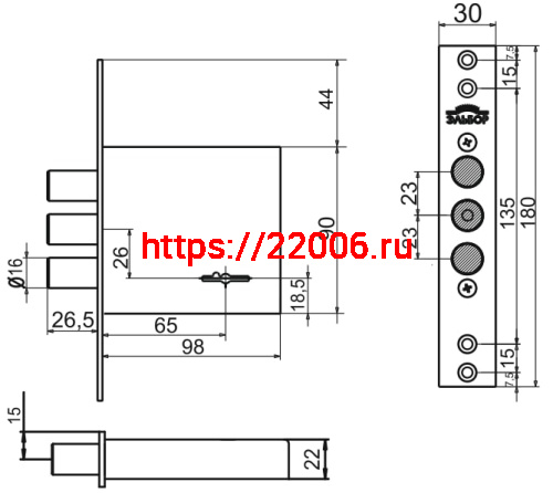 Замок Elbor (Эльбор) врезной сувальдный Лазурит 1.02.07, 5 кл. /39274/ фото 2 Замок Elbor (Эльбор) врезной сувальдный Лазурит 1.02.07, 5 кл. /39274/ фото 2