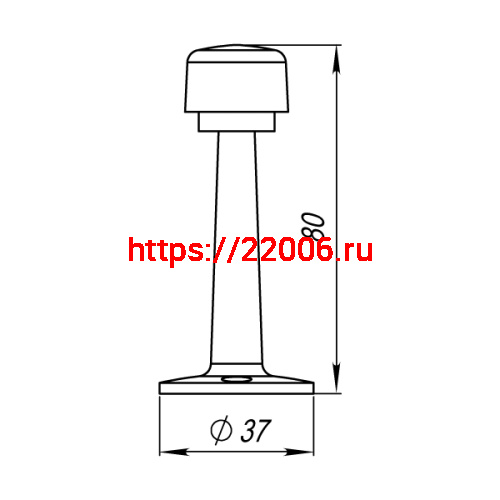 Упор Punto (Пунто) дверной настенный DFIX/W80 (DS PW-80) CF-17 кофе фото 3