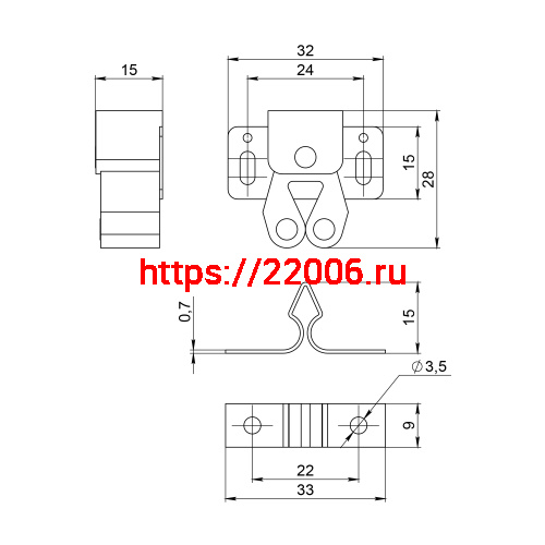 Защелка Ajax (Аякс) роликовая металлическая ZLR32х26 CP хром фото 2 Защелка Ajax (Аякс) роликовая металлическая ZLR32х26 CP хром фото 2