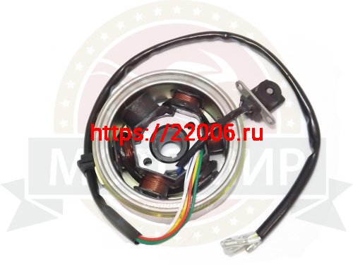 Зажигание 4х т GY6-125/150 в сборе с маховиком 5+1 катушек (генератор)