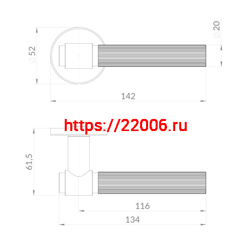 Ручка Punto (Пунто) раздельная R.EST.R52.SHELL CP-8 хром фото 2 Ручка Punto (Пунто) раздельная R.EST.R52.SHELL CP-8 хром фото 2