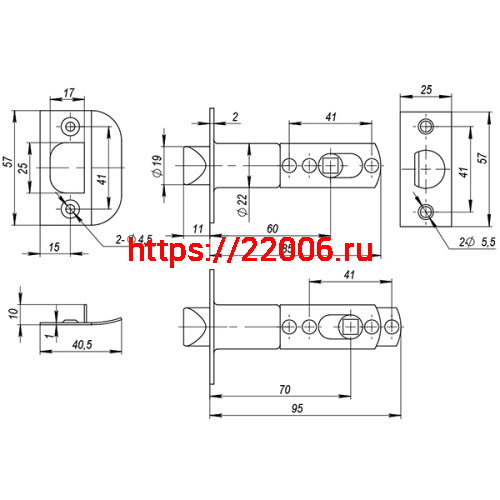 Ручка Ajax (Аякс) защелка DK610 PB-ET (6010 PB-E) (кл./фик.) золото фото 3