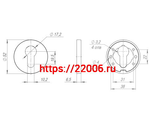Накладка Fuaro (Фуаро) на цилиндр ESC.C.RLR/R.486 CP-8 хром (1 шт.) фото 3 Накладка Fuaro (Фуаро) на цилиндр ESC.C.RLR/R.486 CP-8 хром (1 шт.) фото 3