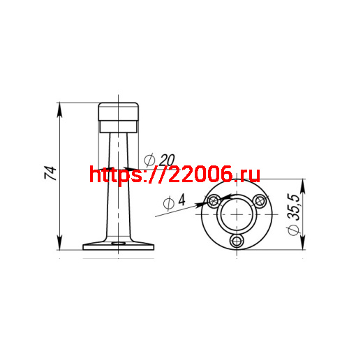 Упор Armadillo (Армадилло) дверной настенный STOPPER/ZA033 (DH033ZA) SN-3 мат.никель фото 4 Упор Armadillo (Армадилло) дверной настенный STOPPER/ZA033 (DH033ZA) SN-3 мат.никель фото 4