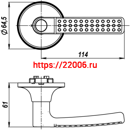 Ручка Punto (Пунто) защелка DK626 AB-ET (6026 AB-E) (кл./фик.) бронза фото 3