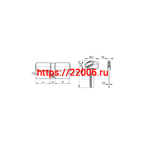 Цилиндровый Fuaro (Фуаро) механизм (D-PRO500/60) D-PRO5000Key60(25+10+25) BL черный 5Key фото 2