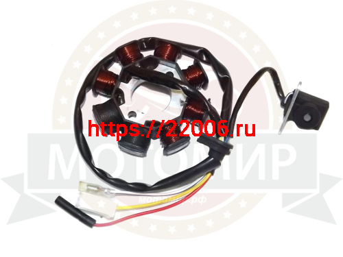 Зажигание 4х т GY6-50, QT-4 голое (без маховика) (cтатор 6+2 катушек 4 пров.) LK-180GY-2 (1803116)