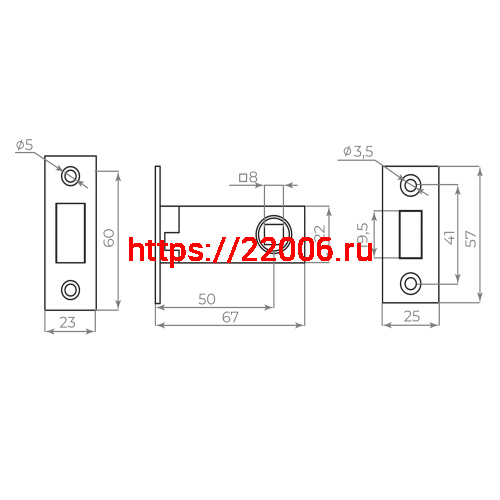 Защелка Ajax (Аякс) врезная MAGNLN50-8 CP хром фото 4