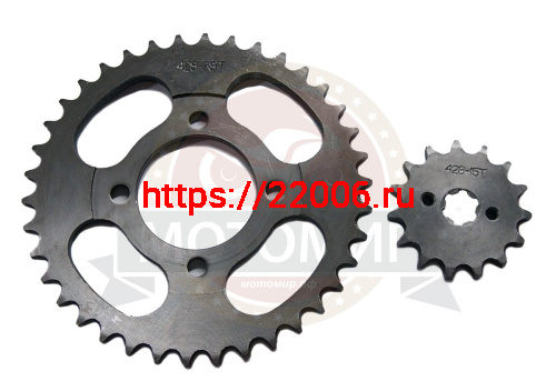 Венец (Z38) 428 (d54mm - 4 x 49mm) Альфа + Звезда (Z15) 428 (d14-17mm, 6 шлиц, 2х30) (компл)