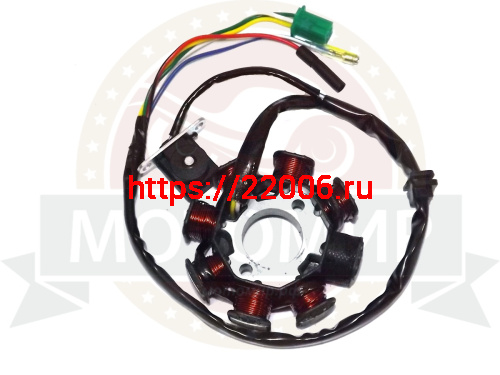 Зажигание 4х т GY6-125/150 голое (без маховика) (статор 7+1 катушек) 157QMJ (1803102А)