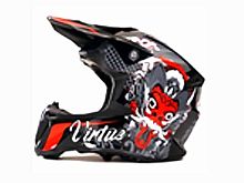 Мотошлем VIRTUE MD-902 Кросс черный с рисунком Дракон (XXL)
