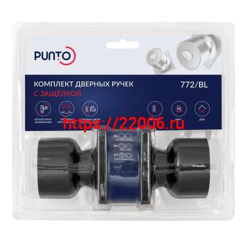 Ручка Punto (Пунто) защелка DK772/BL BL-BK (фик.) черный фото 2