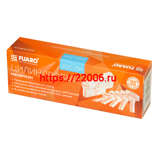 Цилиндровый Fuaro (Фуаро) механизм (200 ZM/100) 2000ZMKnob100(50+10+40) CP хром 5Key с вертушкой фото 2