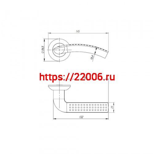 Ручка Punto (Пунто) раздельная R.TL54.LOGICA (LOGICA TL) 105mm SN/CP-3 матовый никель/хром фото 3