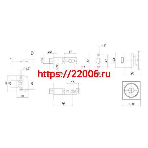 Ручка Punto (Пунто) защелка DK772/BL BL-BK (фик.) черный фото 3