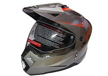 Шлем туринг (кросс со стеклом и очками) COBRA JK802, серо-оранжевый, размеры M