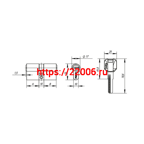 Цилиндровый Punto (Пунто) механизм MaxPro7000Key70mm(30+10+30) SN никель 7key фото 4 Цилиндровый Punto (Пунто) механизм MaxPro7000Key70mm(30+10+30) SN никель 7key фото 4