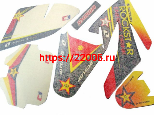 Комплект наклеек на кроссовый мотоцикл CRF70 Rockstar Комплект наклеек на кроссовый мотоцикл CRF70 Rockstar